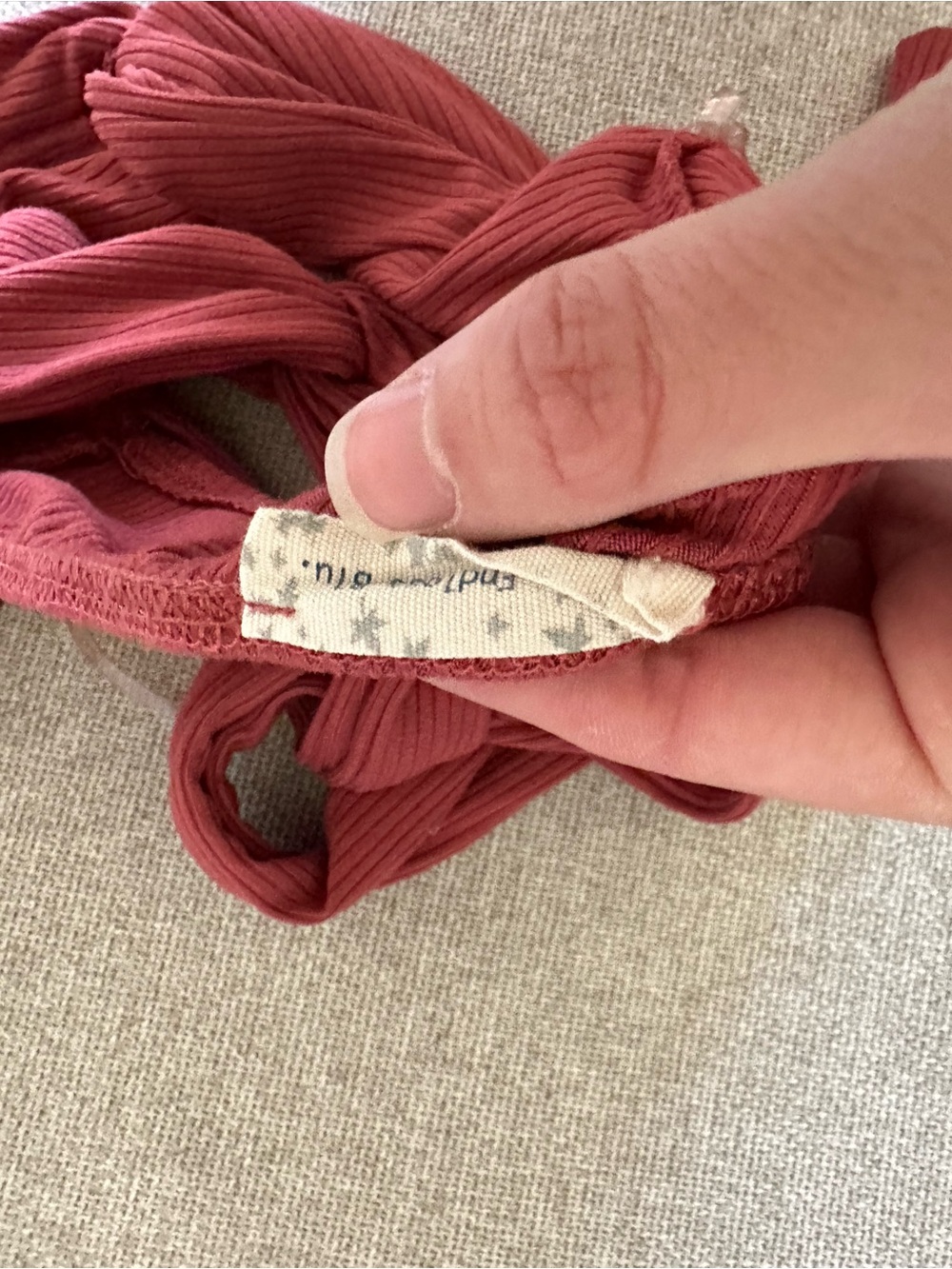Rust Ribbed Knot-Front Crop Top - Women - Picture 3 of 3